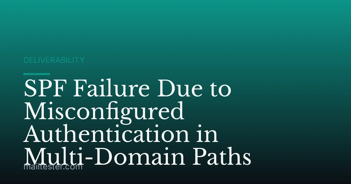 SPF Failure Due to Misconfigured Authentication in Multi-Domain Paths