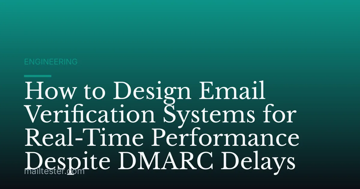 How to Design Email Verification Systems for Real-Time Performance Despite DMARC Delays