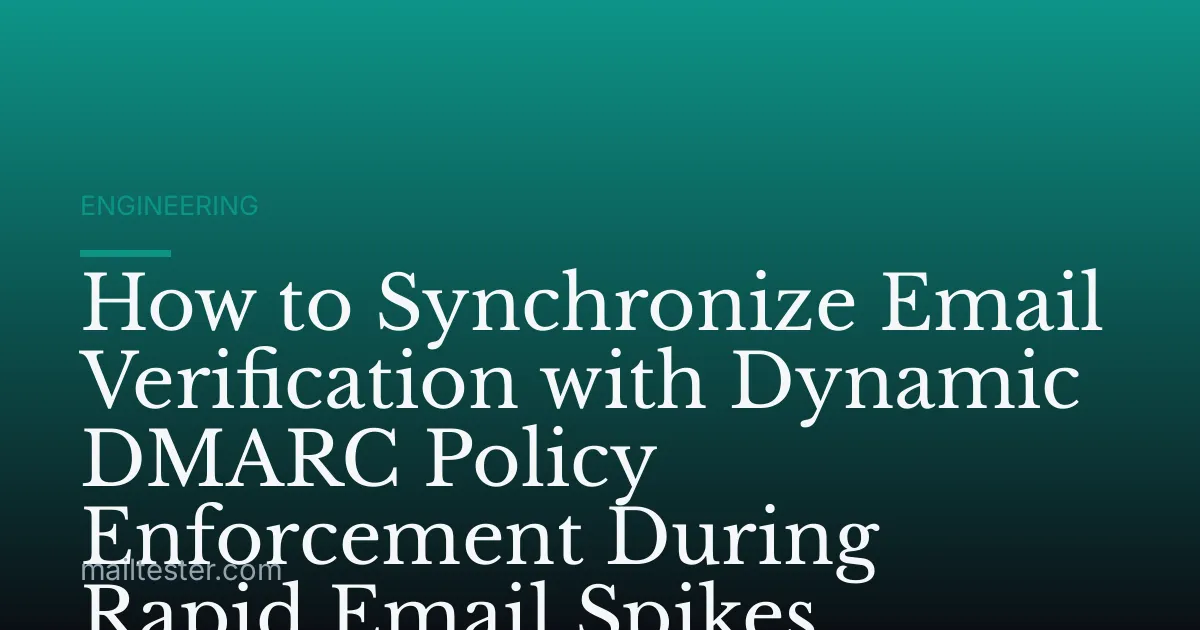 How to Synchronize Email Verification with Dynamic DMARC Policy Enforcement During Rapid Email Spikes