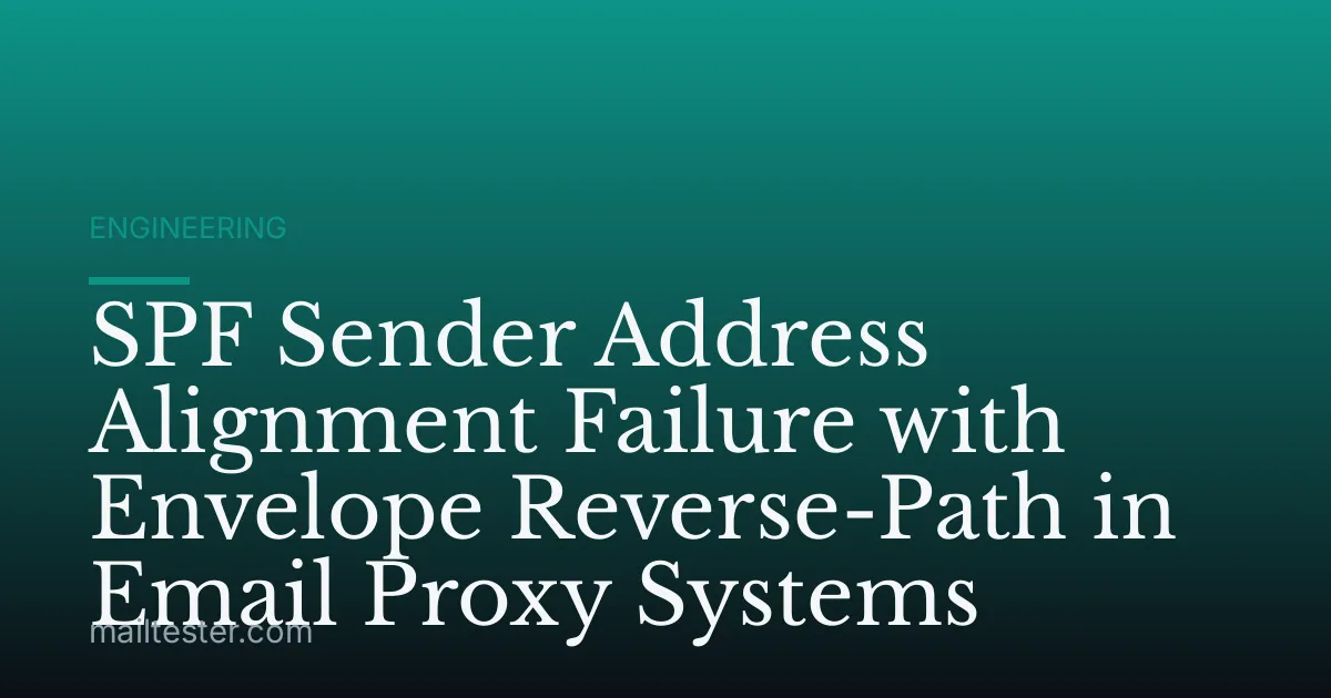 SPF Sender Address Alignment Failure with Envelope Reverse-Path in Email Proxy Systems