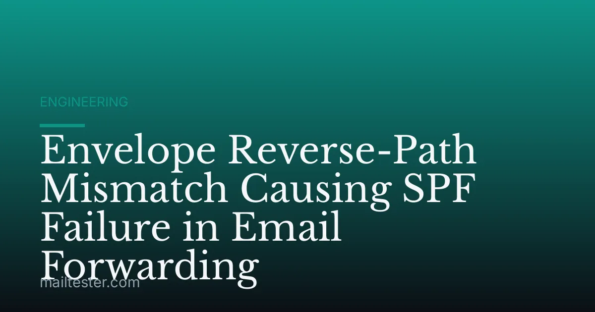 Envelope Reverse-Path Mismatch Causing SPF Failure in Email Forwarding