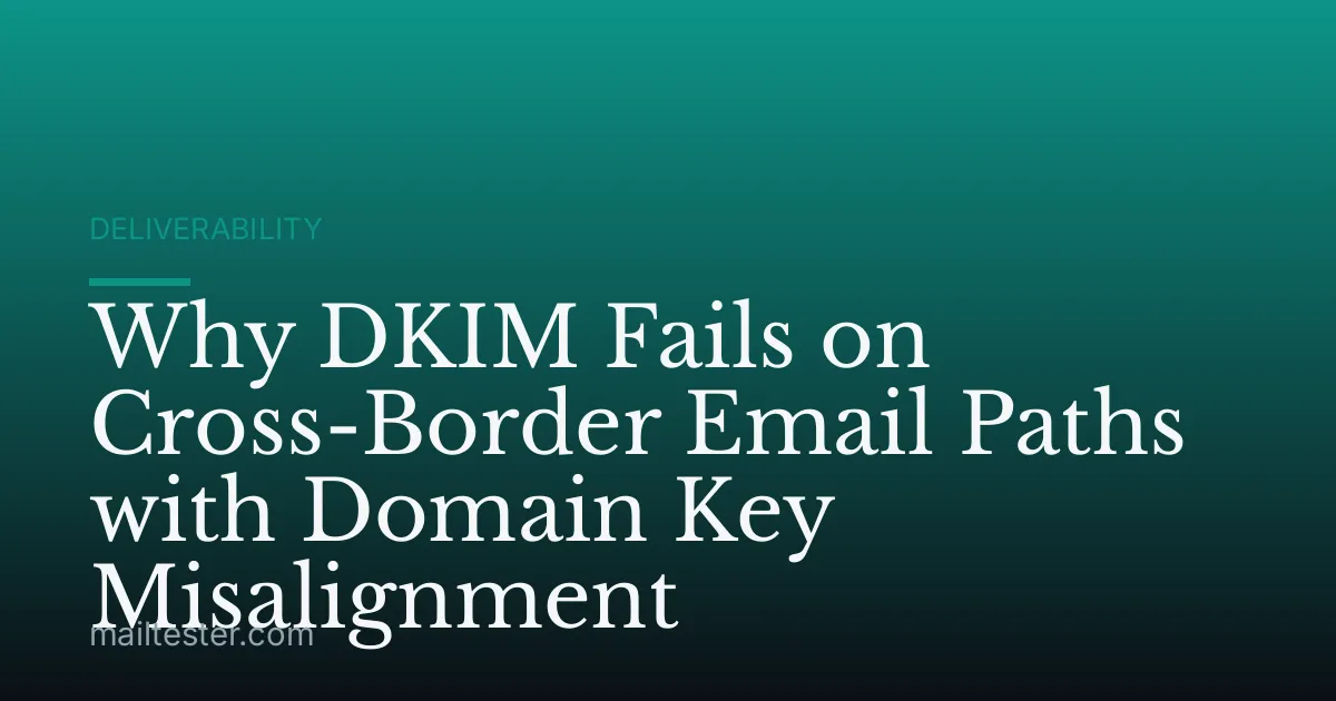 Why DKIM Fails on Cross-Border Email Paths with Domain Key Misalignment