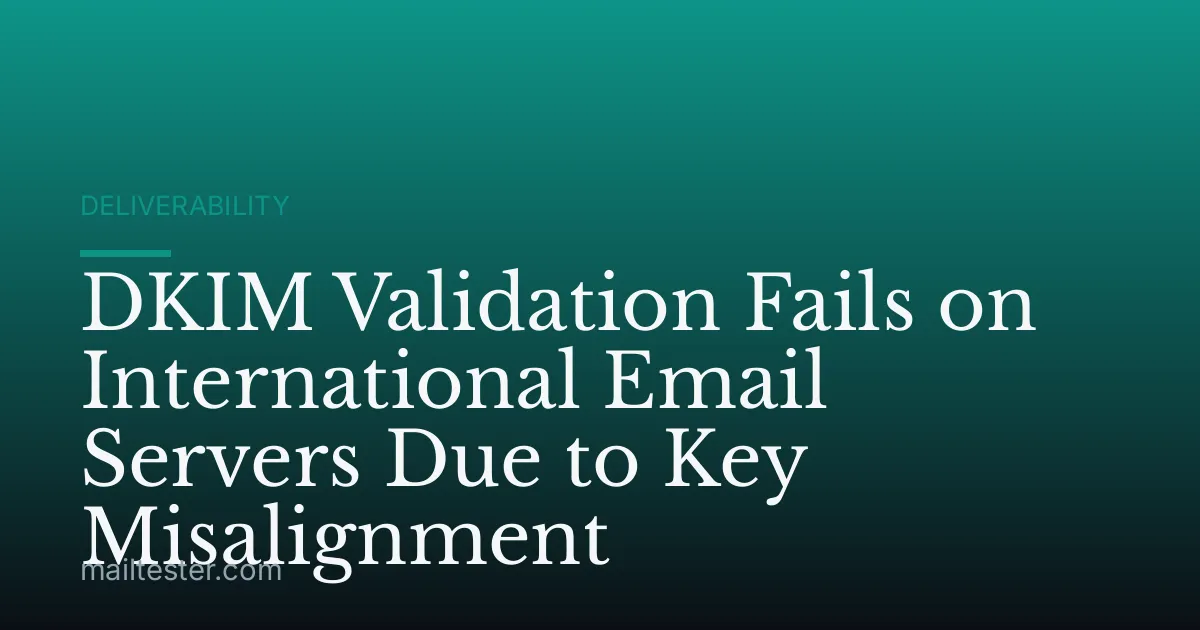 DKIM Validation Fails on International Email Servers Due to Key Misalignment