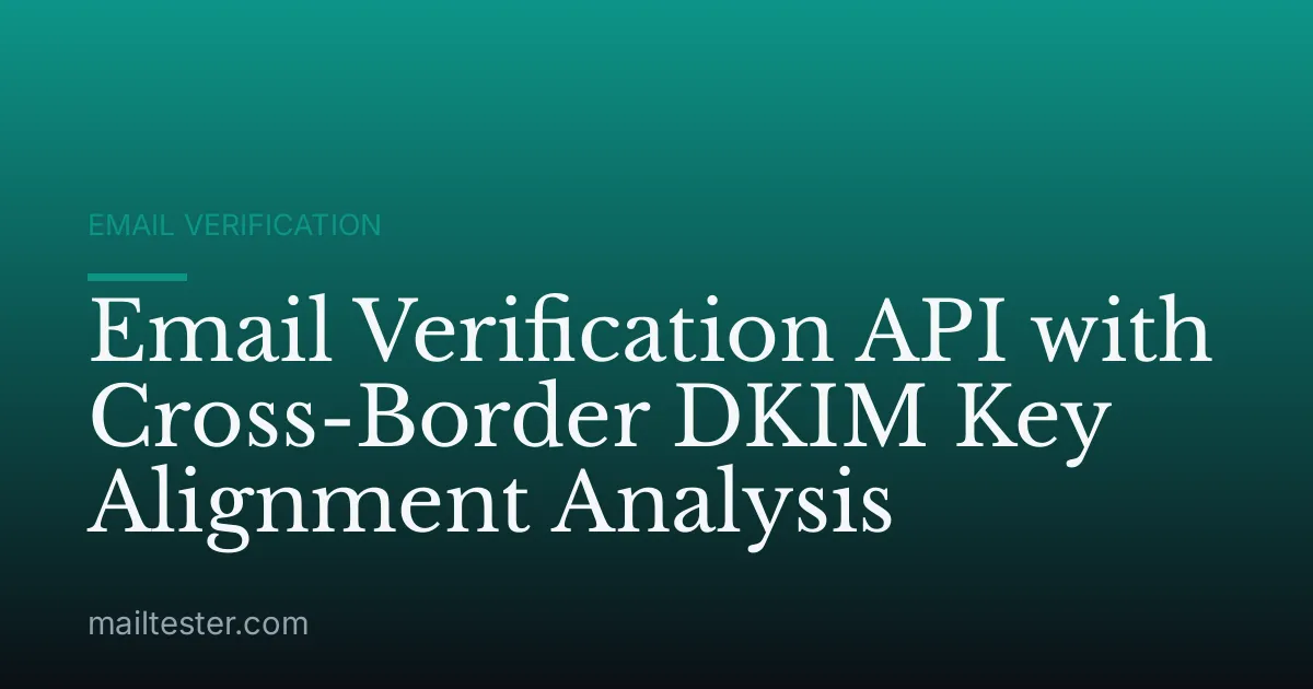 Email Verification API with Cross-Border DKIM Key Alignment Analysis