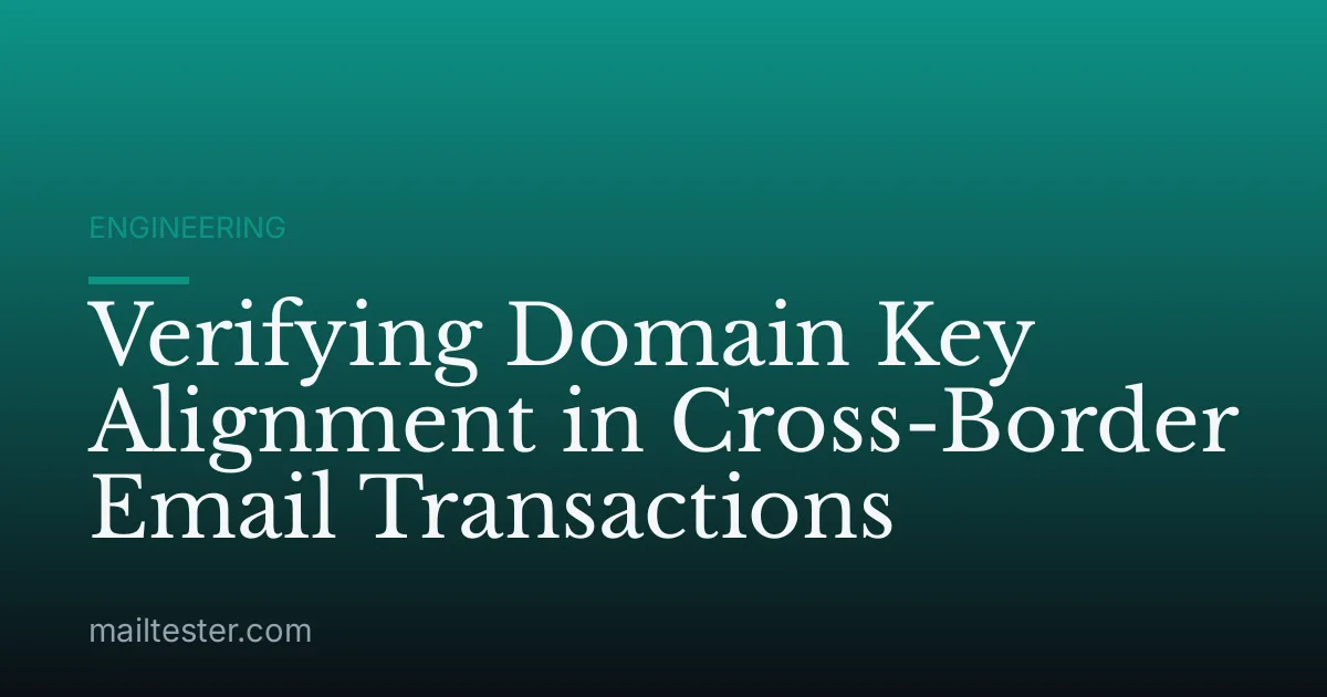 Verifying Domain Key Alignment in Cross-Border Email Transactions