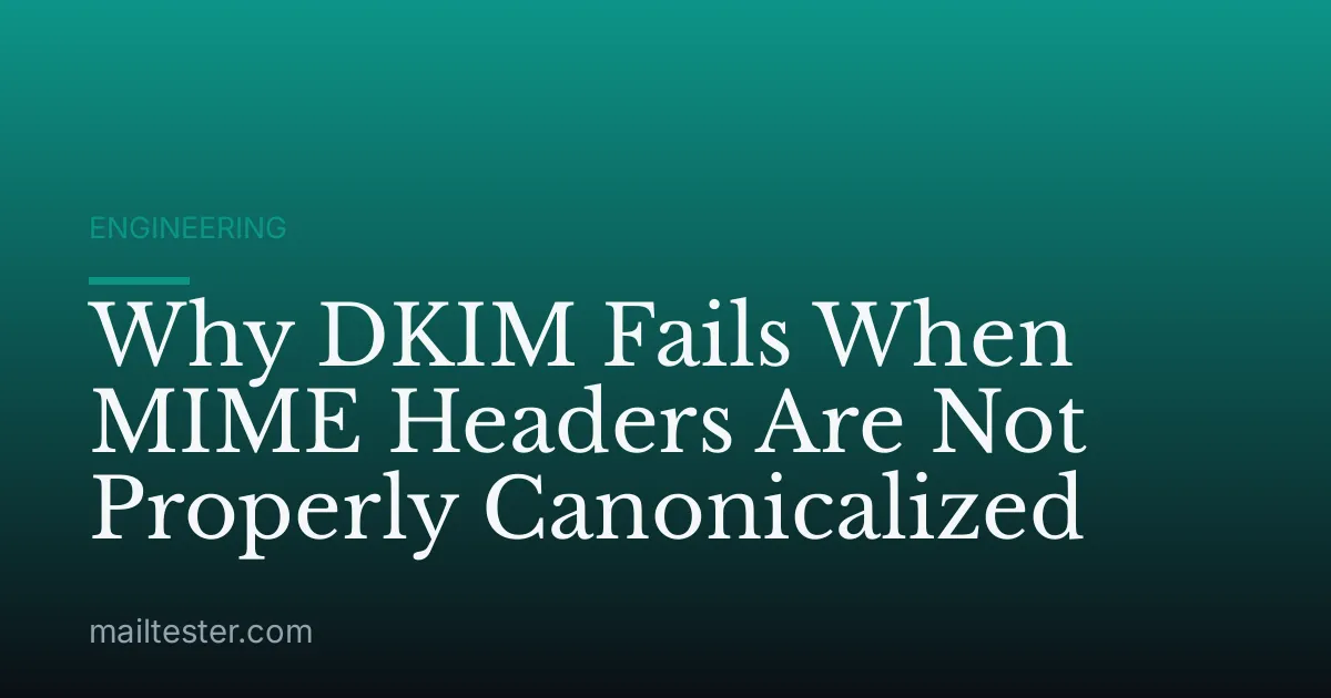 Why DKIM Fails When MIME Headers Are Not Properly Canonicalized