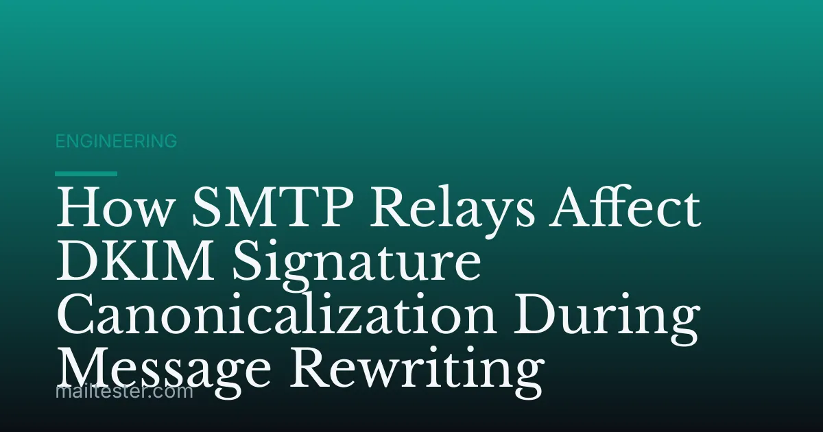 How SMTP Relays Affect DKIM Signature Canonicalization During Message Rewriting
