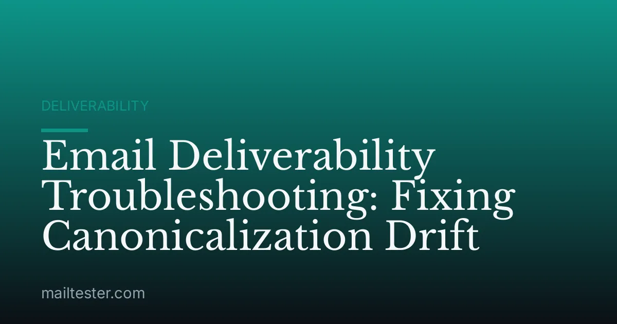 Email Deliverability Troubleshooting: Fixing Canonicalization Drift