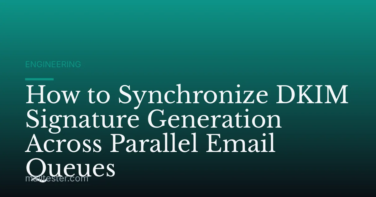 How to Synchronize DKIM Signature Generation Across Parallel Email Queues
