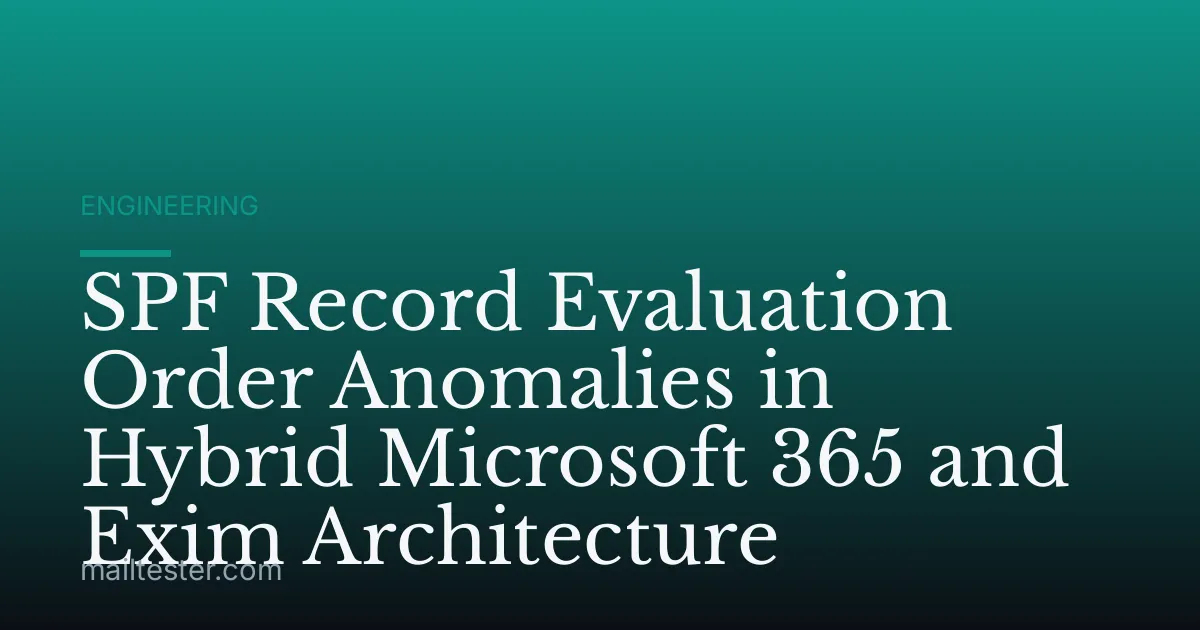 SPF Record Evaluation Order Anomalies in Hybrid Microsoft 365 and Exim Architecture