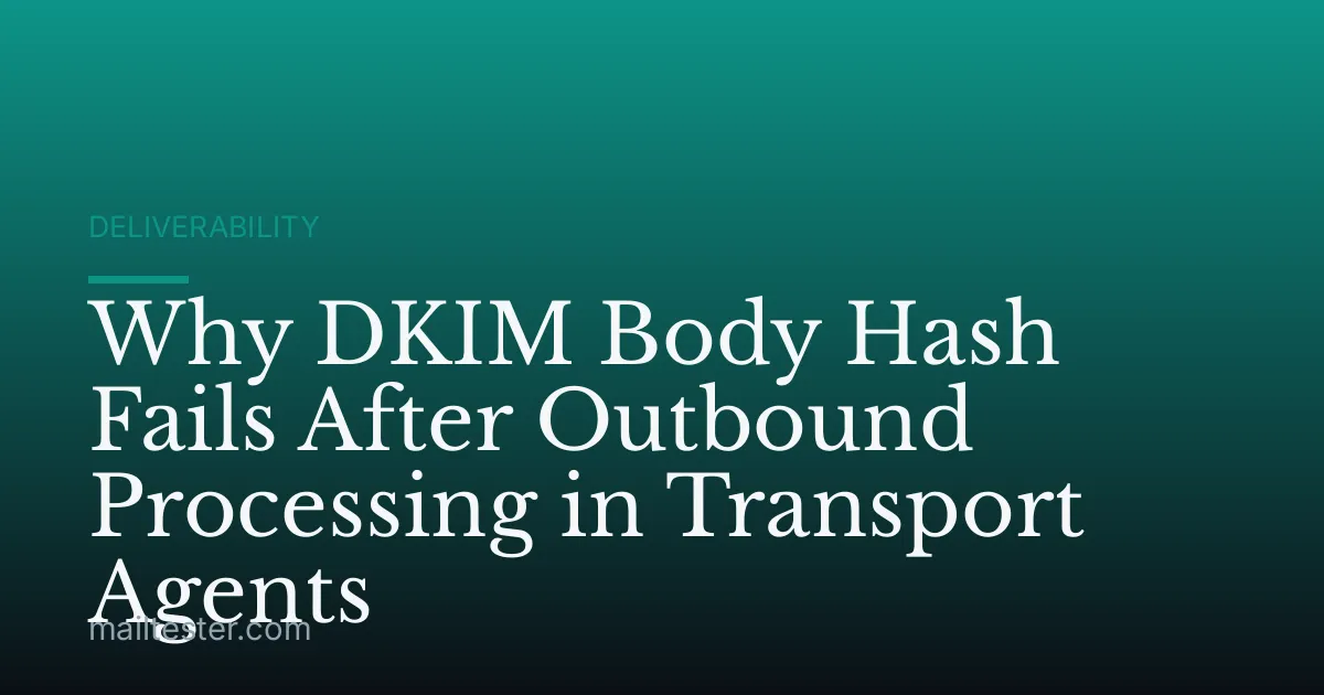 Why DKIM Body Hash Fails After Outbound Processing in Transport Agents