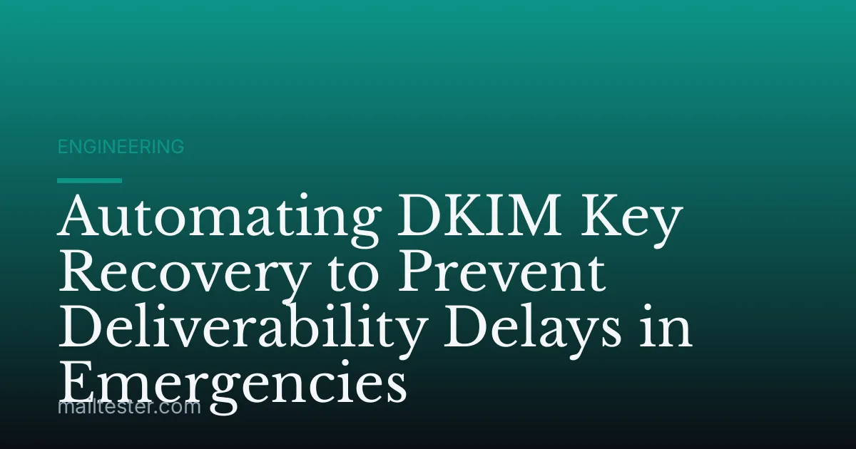 Automating DKIM Key Recovery to Prevent Deliverability Delays in Emergencies