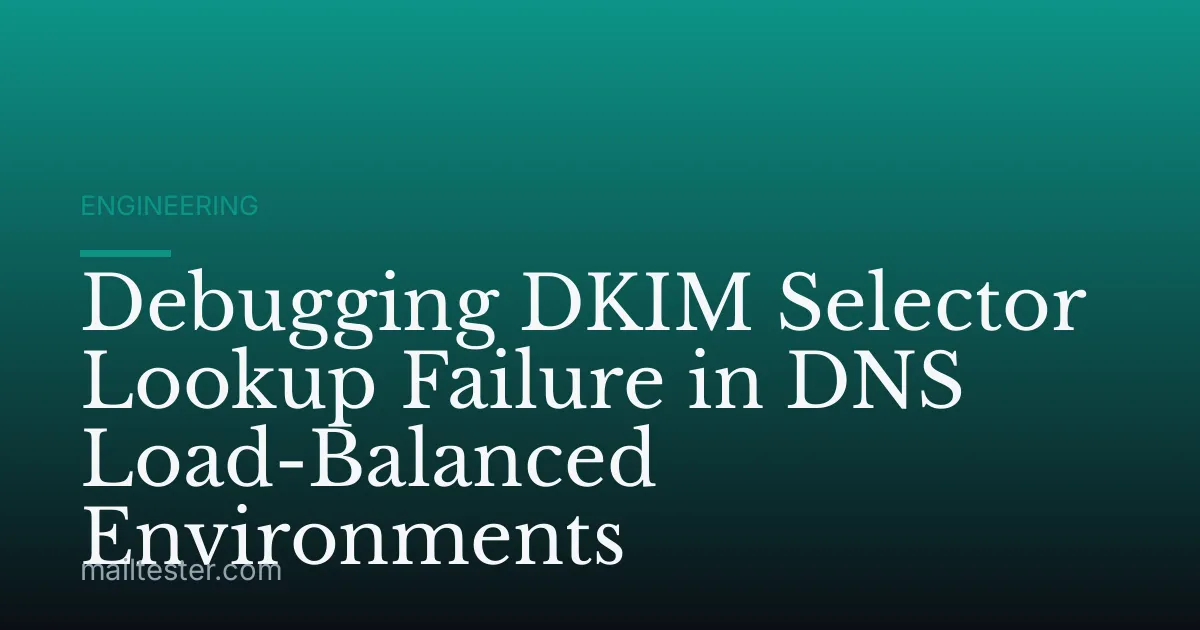 Debugging DKIM Selector Lookup Failure in DNS Load-Balanced Environments