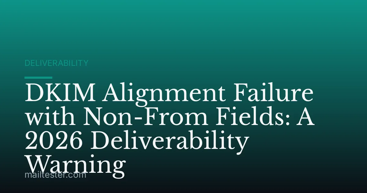 DKIM Alignment Failure with Non-From Fields: A 2026 Deliverability Warning