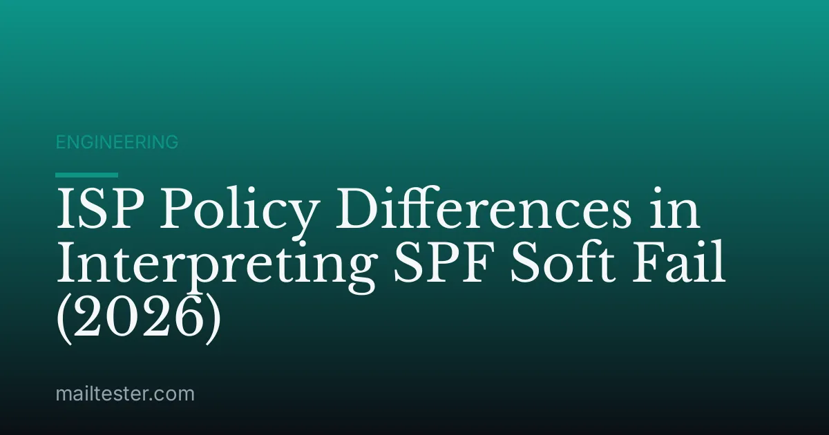 ISP Policy Differences in Interpreting SPF Soft Fail (2026)