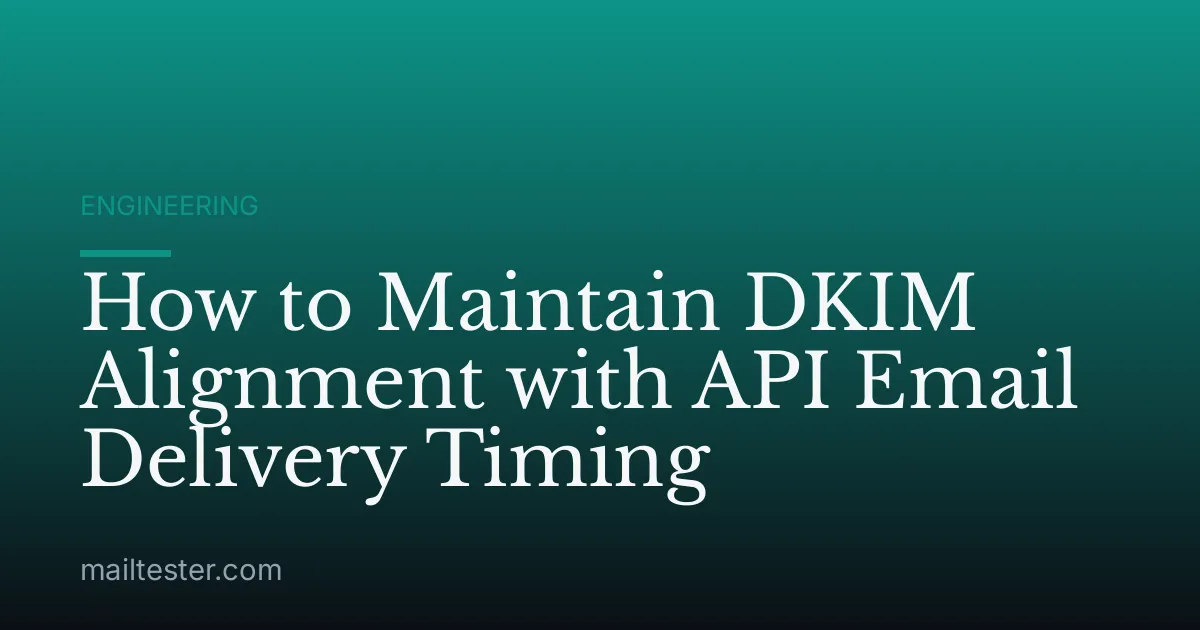 How to Maintain DKIM Alignment with API Email Delivery Timing