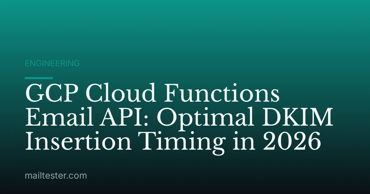 GCP Cloud Functions Email API: Optimal DKIM Insertion Timing in 2026