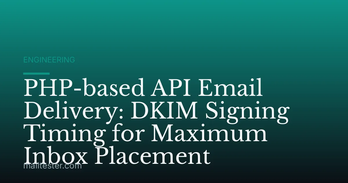 PHP-based API Email Delivery: DKIM Signing Timing for Maximum Inbox Placement