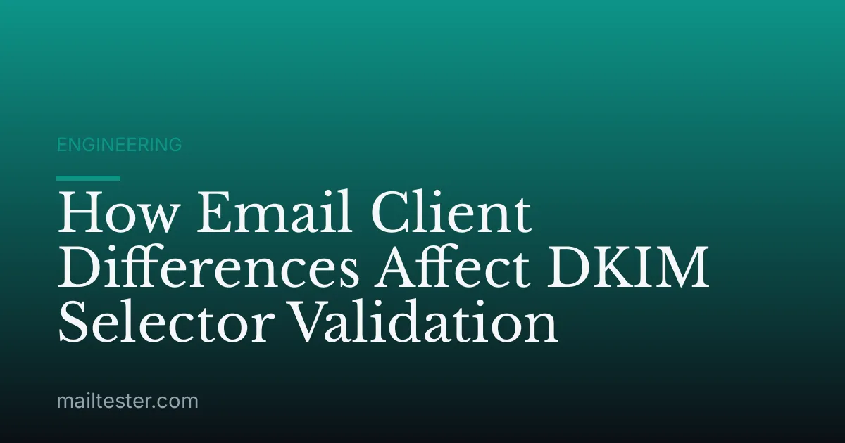 How Email Client Differences Affect DKIM Selector Validation