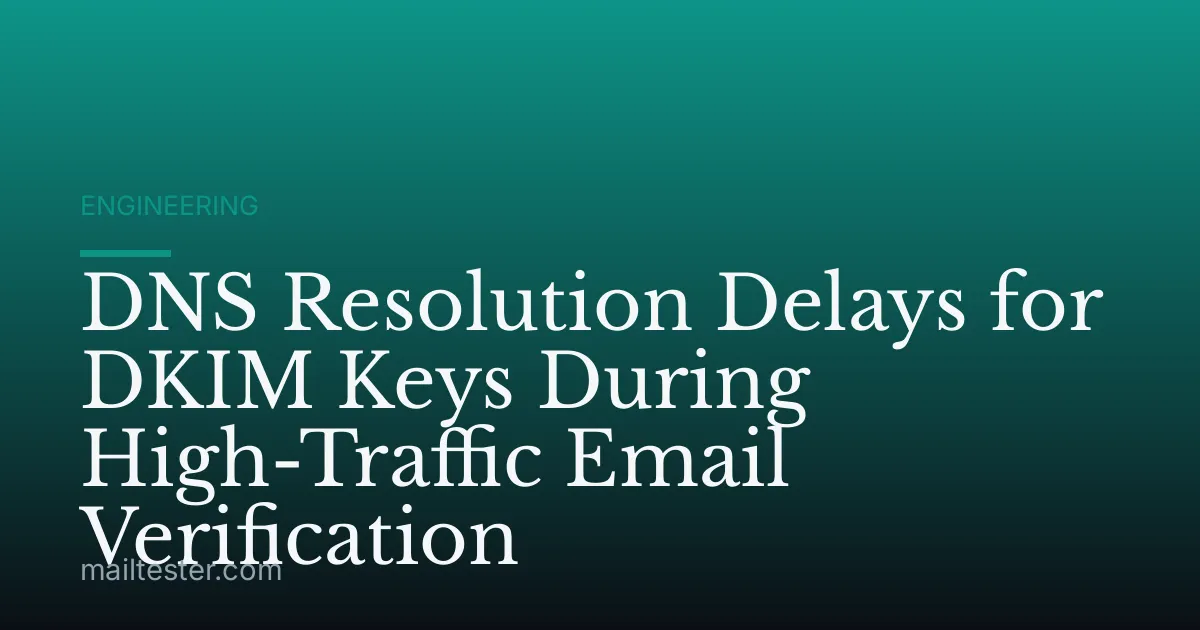 DNS Resolution Delays for DKIM Keys During High-Traffic Email Verification