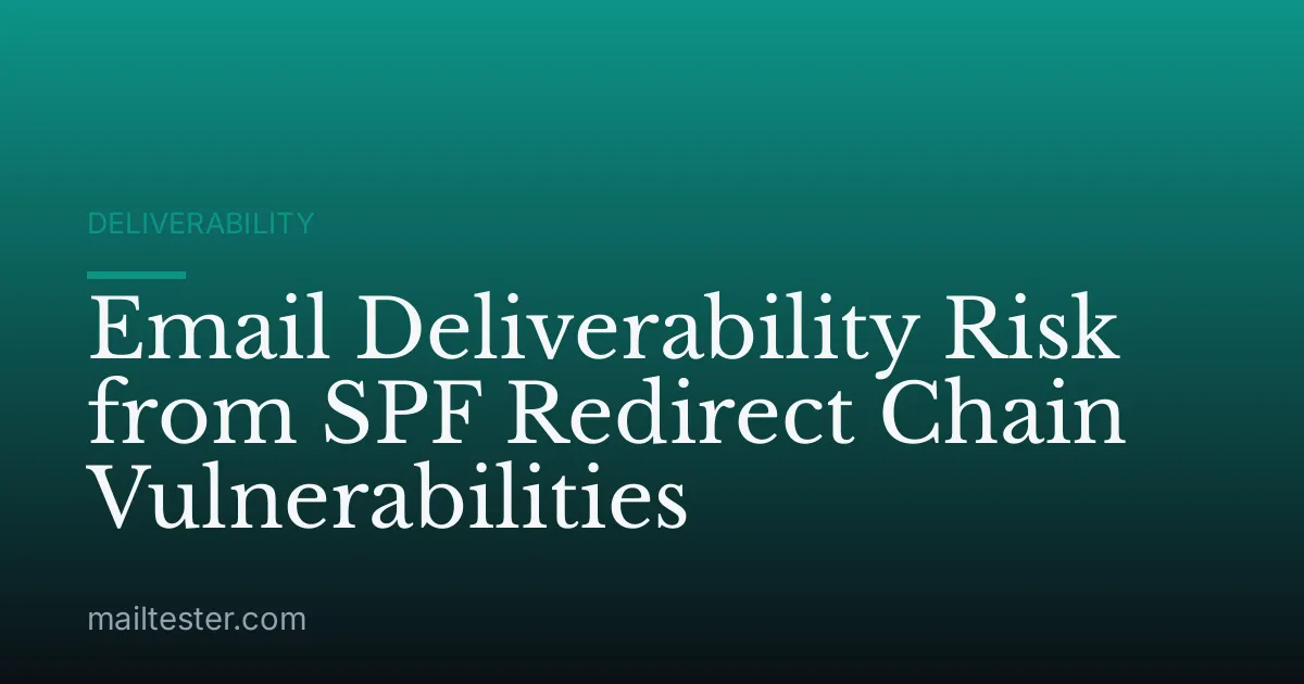 Email Deliverability Risk from SPF Redirect Chain Vulnerabilities