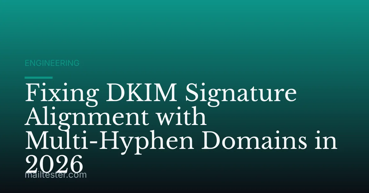 Fixing DKIM Signature Alignment with Multi-Hyphen Domains in 2026