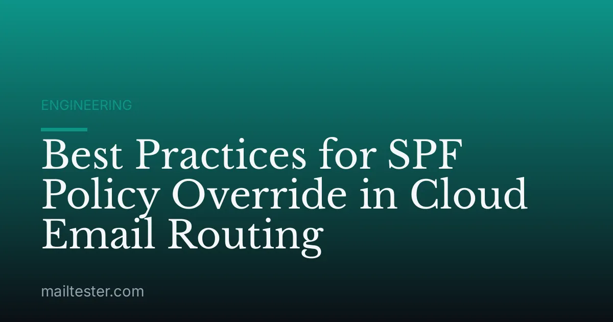 Best Practices for SPF Policy Override in Cloud Email Routing