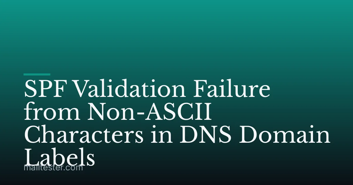 SPF Validation Failure from Non-ASCII Characters in DNS Domain Labels