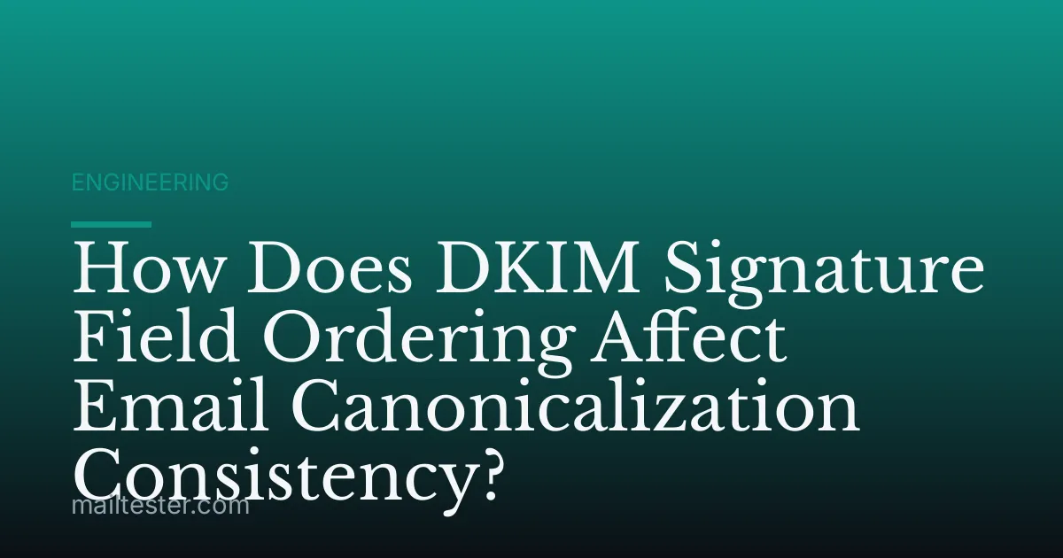 How Does DKIM Signature Field Ordering Affect Email Canonicalization Consistency?