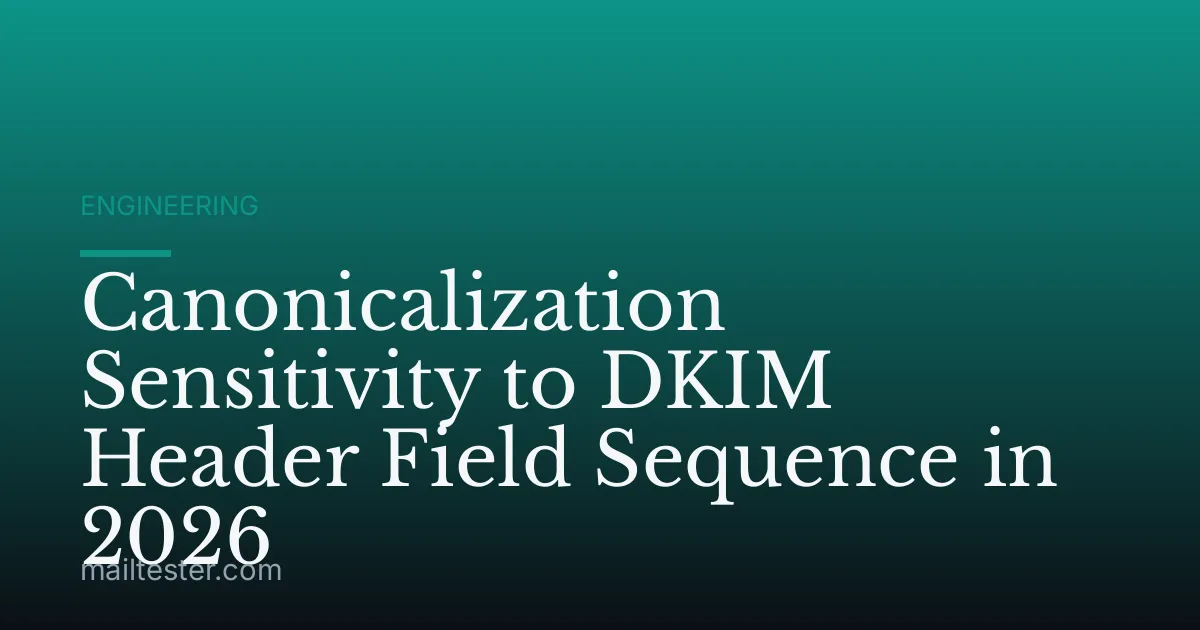 Canonicalization Sensitivity to DKIM Header Field Sequence in 2026