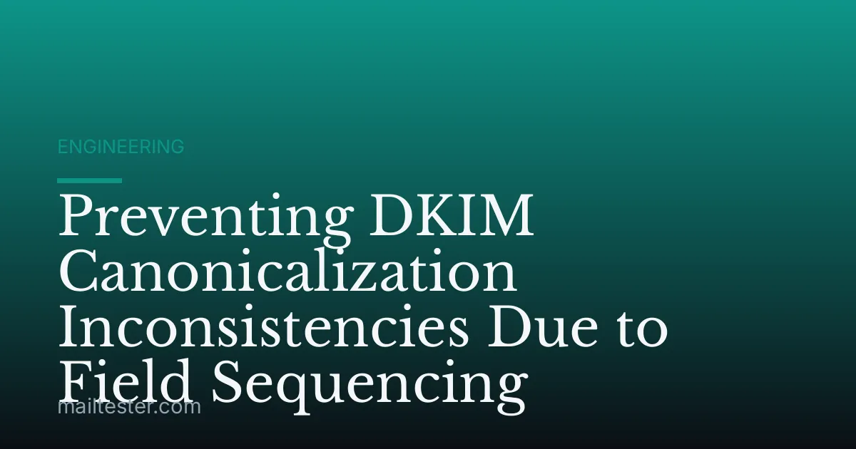 Preventing DKIM Canonicalization Inconsistencies Due to Field Sequencing