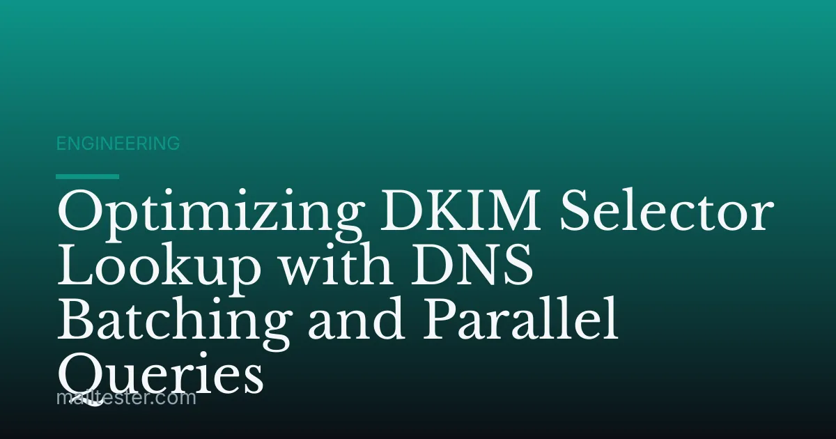 Optimizing DKIM Selector Lookup with DNS Batching and Parallel Queries