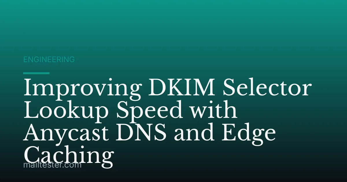 Improving DKIM Selector Lookup Speed with Anycast DNS and Edge Caching