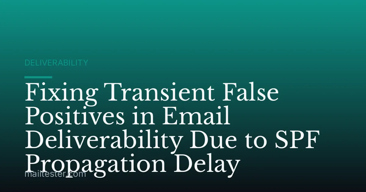Fixing Transient False Positives in Email Deliverability Due to SPF Propagation Delay