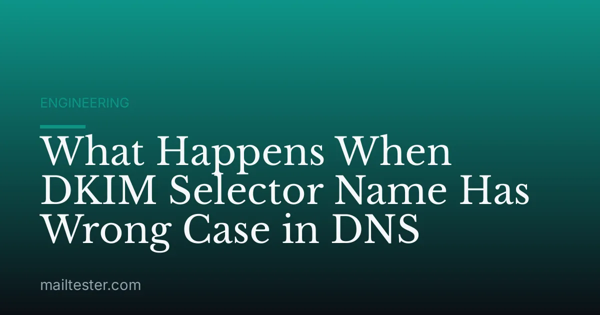What Happens When DKIM Selector Name Has Wrong Case in DNS