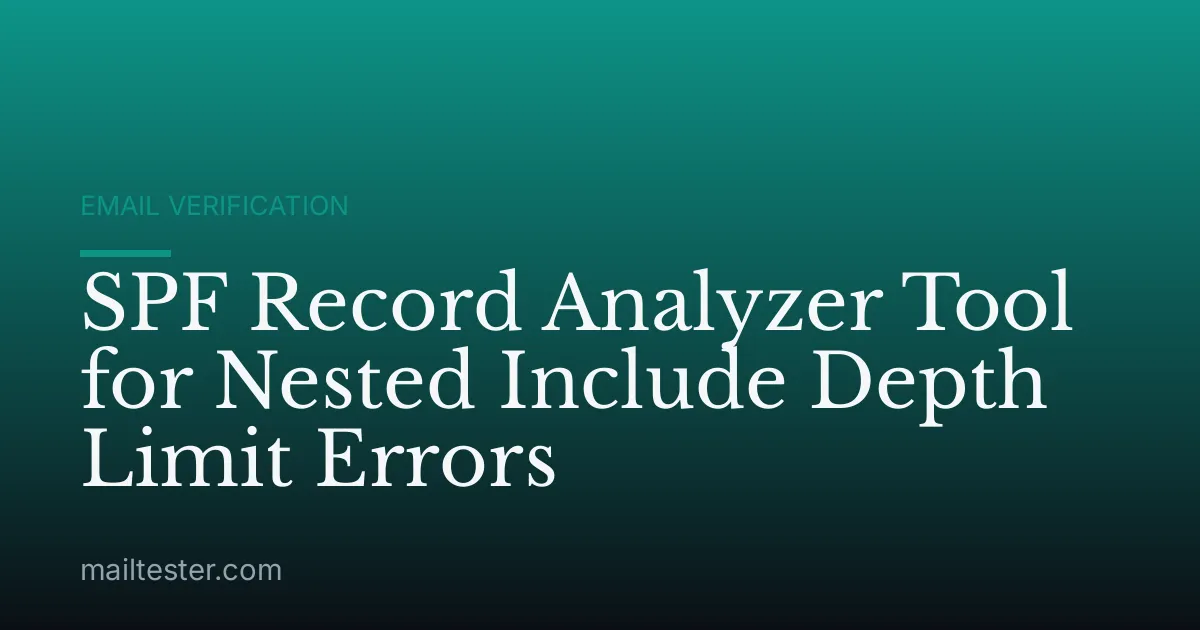SPF Record Analyzer Tool for Nested Include Depth Limit Errors