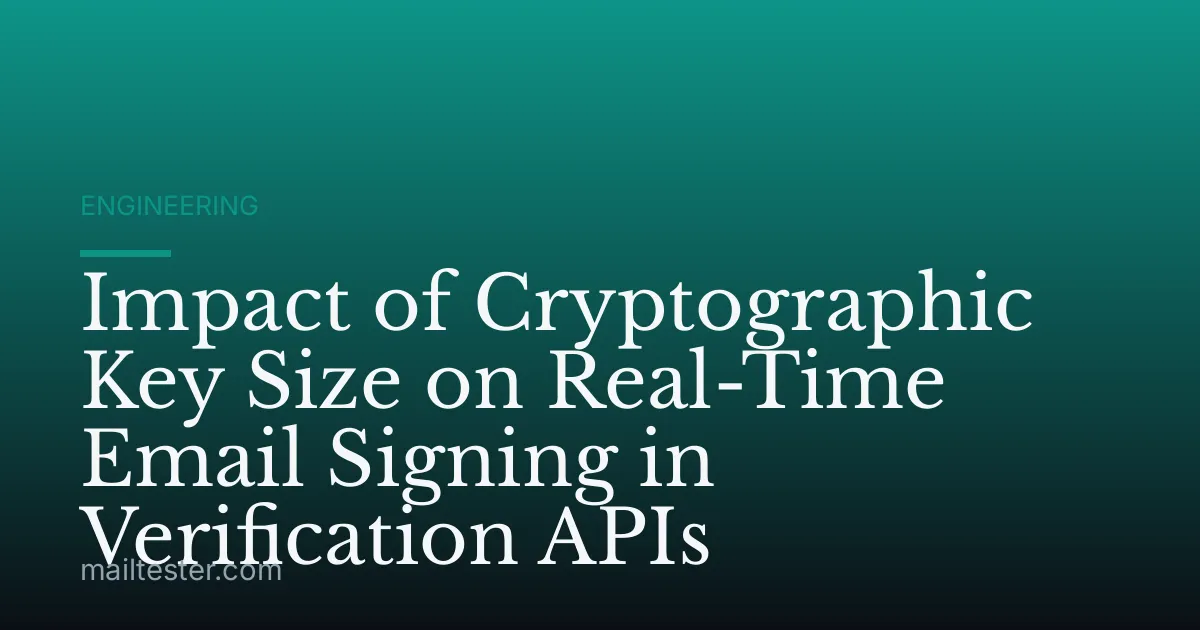 Impact of Cryptographic Key Size on Real-Time Email Signing in Verification APIs