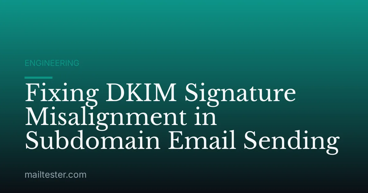 Fixing DKIM Signature Misalignment in Subdomain Email Sending