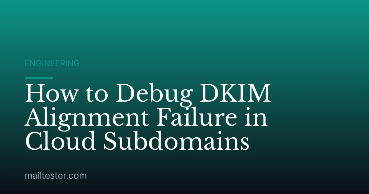 How to Debug DKIM Alignment Failure in Cloud Subdomains