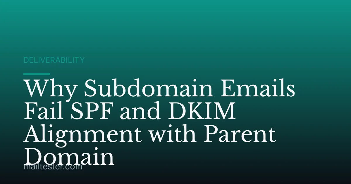 Why Subdomain Emails Fail SPF and DKIM Alignment with Parent Domain