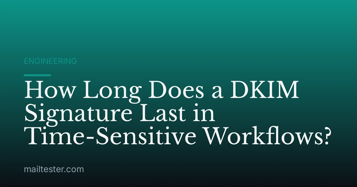 How Long Does a DKIM Signature Last in Time-Sensitive Workflows?