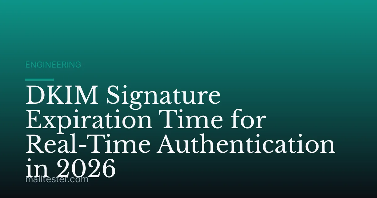 DKIM Signature Expiration Time for Real-Time Authentication in 2026