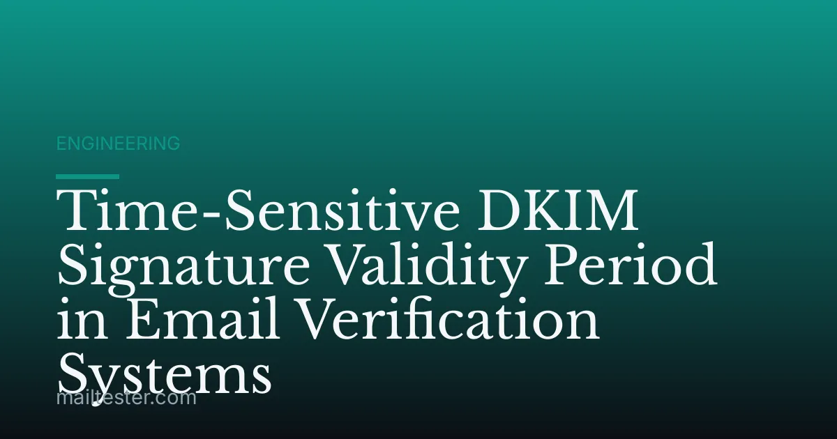 Time-Sensitive DKIM Signature Validity Period in Email Verification Systems