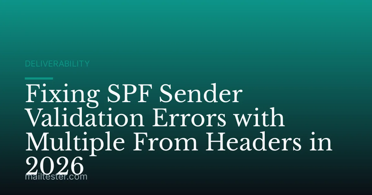 Fixing SPF Sender Validation Errors with Multiple From Headers in 2026