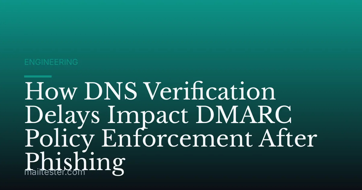 How DNS Verification Delays Impact DMARC Policy Enforcement After Phishing