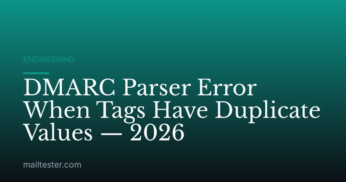 DMARC Parser Error When Tags Have Duplicate Values — 2026