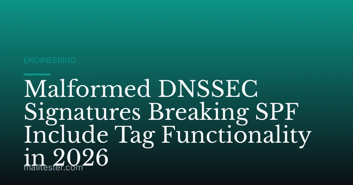 Malformed DNSSEC Signatures Breaking SPF Include Tag Functionality in 2026