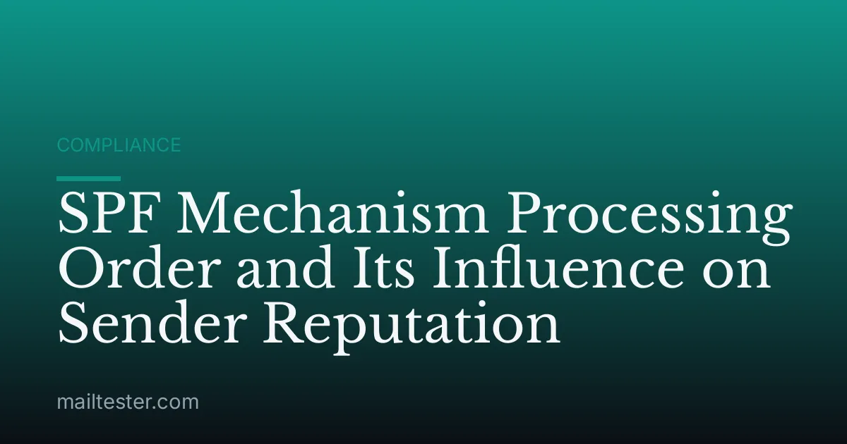 SPF Mechanism Processing Order and Its Influence on Sender Reputation