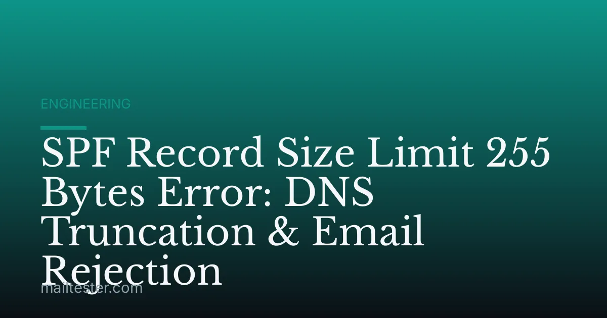 SPF Record Size Limit 255 Bytes Error: DNS Truncation & Email Rejection