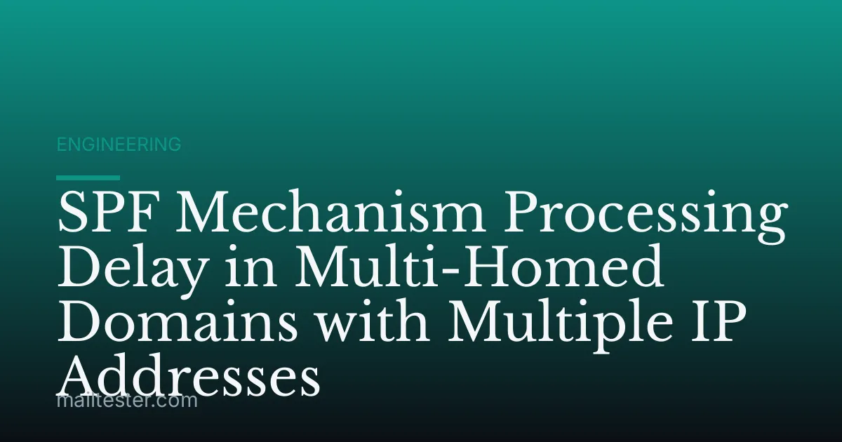 SPF Mechanism Processing Delay in Multi-Homed Domains with Multiple IP Addresses
